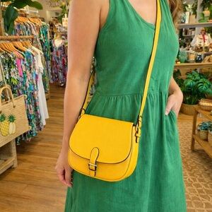 Rare L. Credi Vibrant Yellow Crossbody Bag